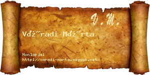 Váradi Márta névjegykártya
