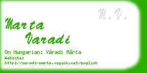 marta varadi business card